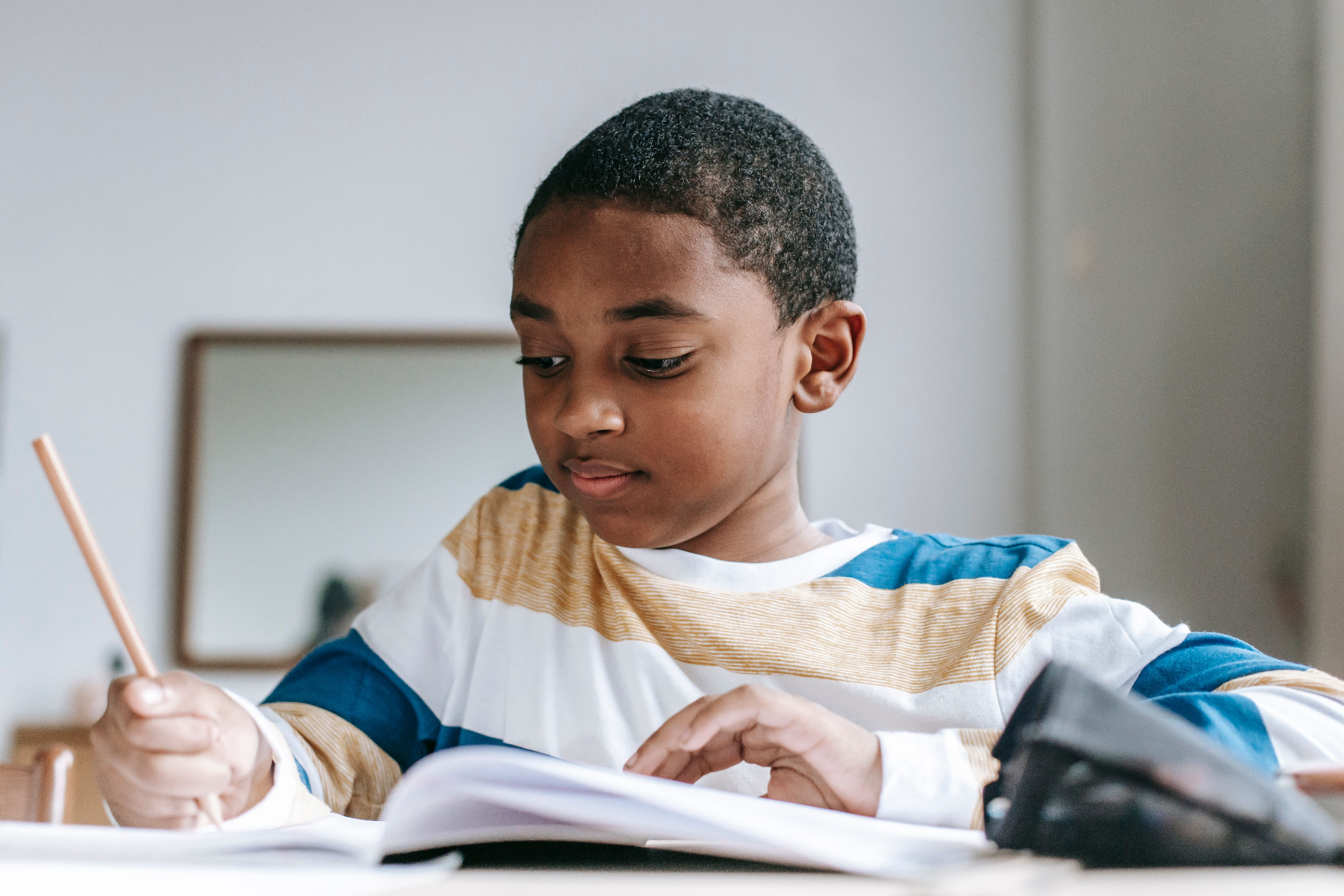 Student studying